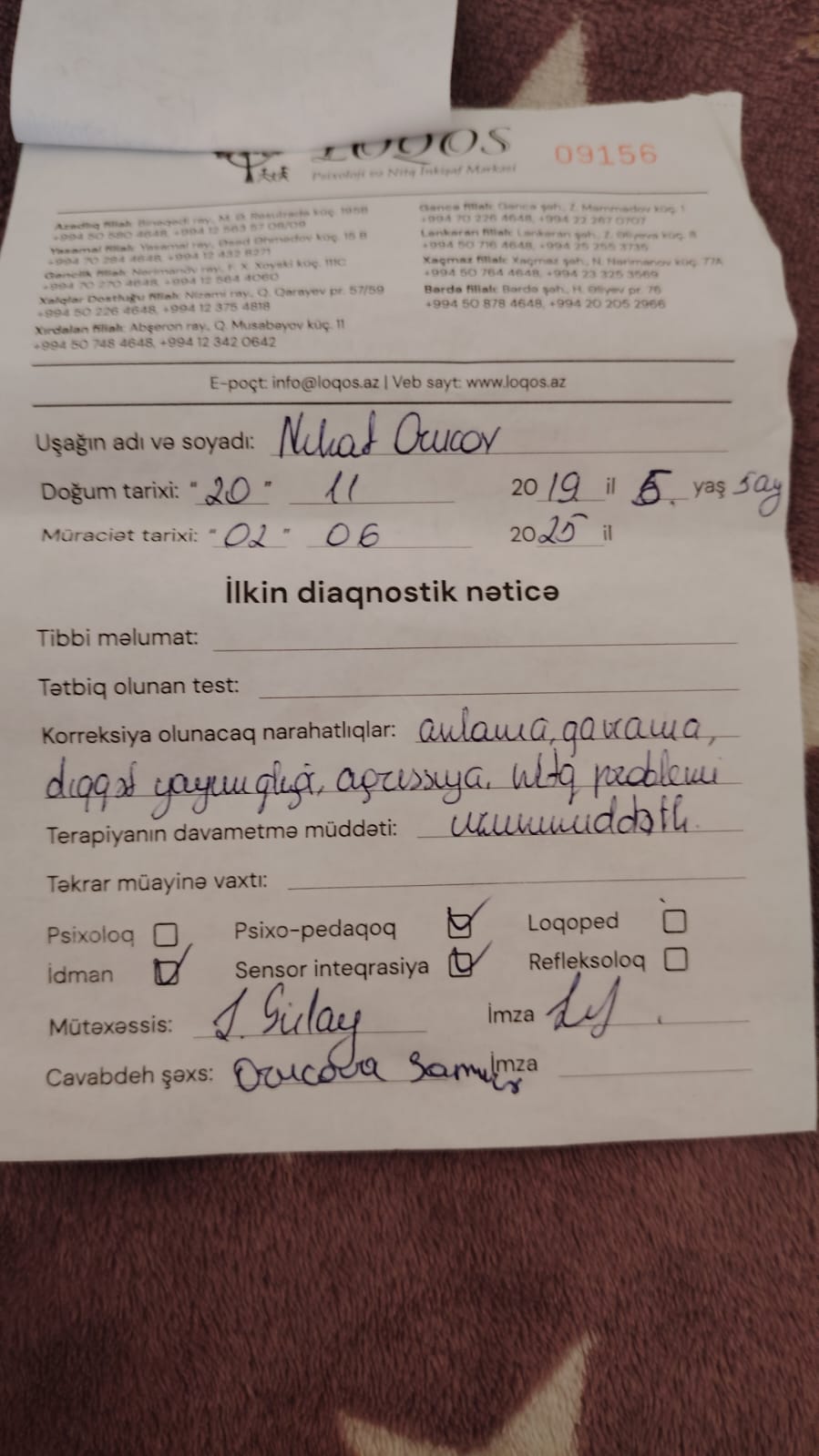 Autizimdən əziyyət çəkən Nihat